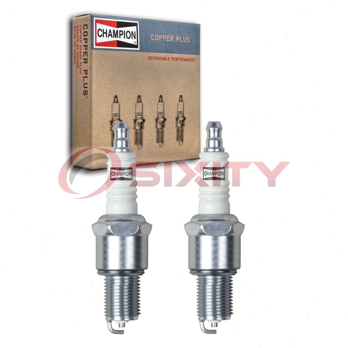 2 pc Champion Copper Plus 322-1 Spark Plugs for RN11YC4 7634 Ignition Wire yw