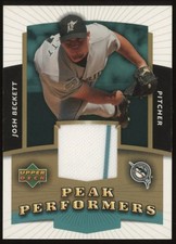 2004 Upper Deck Josh Beckett Peak Performers Jersey #PP-BE Baseball Marlins