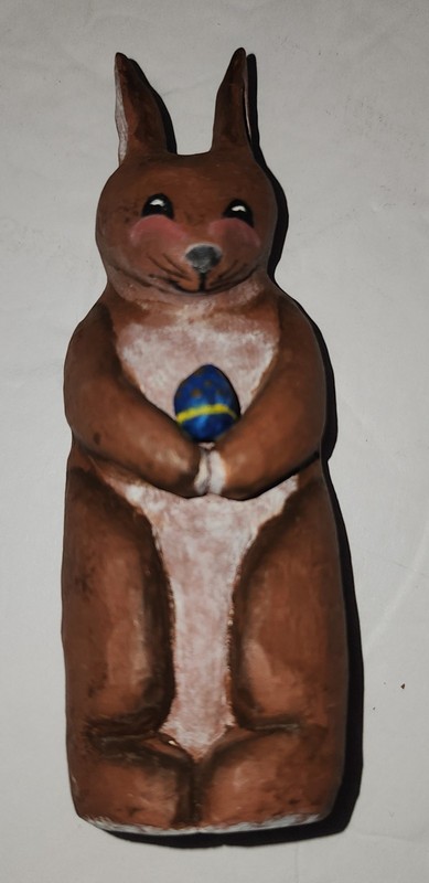 Vintage 2004 5"  Handmade Painted Signed By Char Cermaic Rabbit