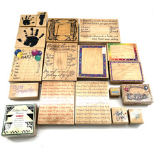 Lot Of 24 Rubber Wood Stamps Card Making Craft