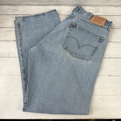 Levis 501 Denim Mens Jeans 38x32 blue Straight fit button fly (Measures 37X31)