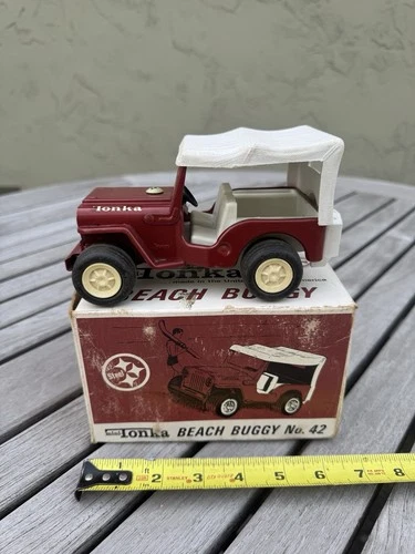 Vintage 70's Mini Tonka Pressed Steel Red Beach Buggy No. 42 W/Box