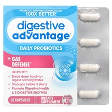 Digestive Advantage®, Daily Probiotics + Gas Defense, 32 Capsules