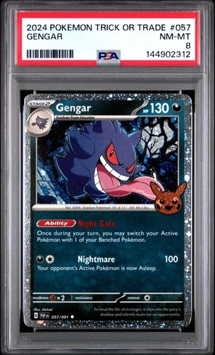 2024 POKEMON TRICK OR TRADE #057 GENGAR PSA 8