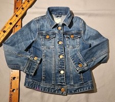 J. Crew Crewcuts Jacket Youth Girls Sz 6-7 Blue Button Denim Trucker Flap Pocket