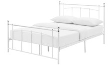 Yani Double Metal Bed Frame White Bedroom Furniture Industrial