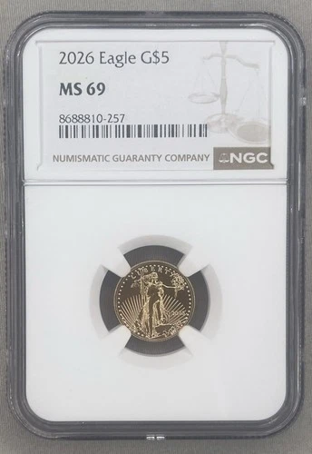 2026 1/10oz $5 Gold Eagle NGC MS69