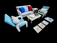 Mayberry Street Miniatures 1:12 Dollhouse Beach Living  Room Bible 15pc SET