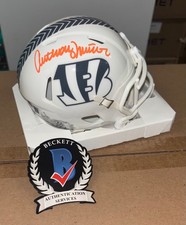 Anthony Munoz HOF Signed Mini Helmet Salute STS Cincinnati Bengals Beckett Wit