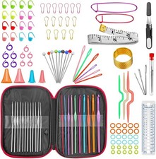 100-Piece Crochet Hook and Knitting Tool Set with Accessories