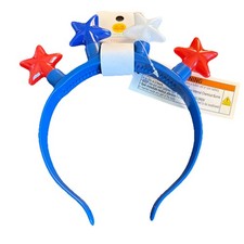 New Patriotic LED Battery Light Up Red White Blue Stars USA America Headband