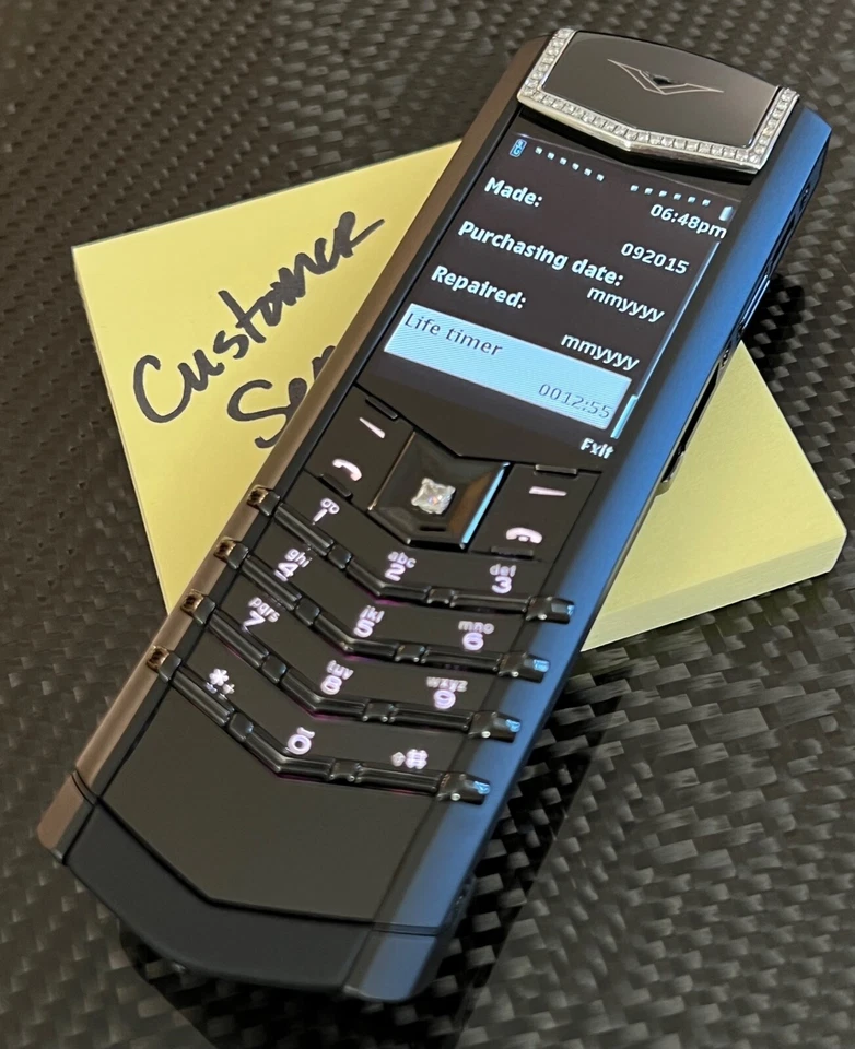 Genuine Vertu Signature S Black PVD White Diamonds Ultra RARE Luxury Global GSM - Image 3 of 4