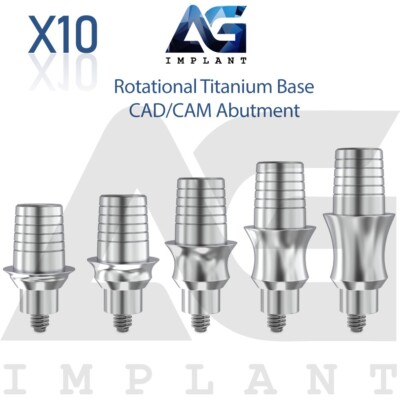 10 Rotational Titanium Base CAD/CAM Prosthetic System Int Hexagon 2.42mm