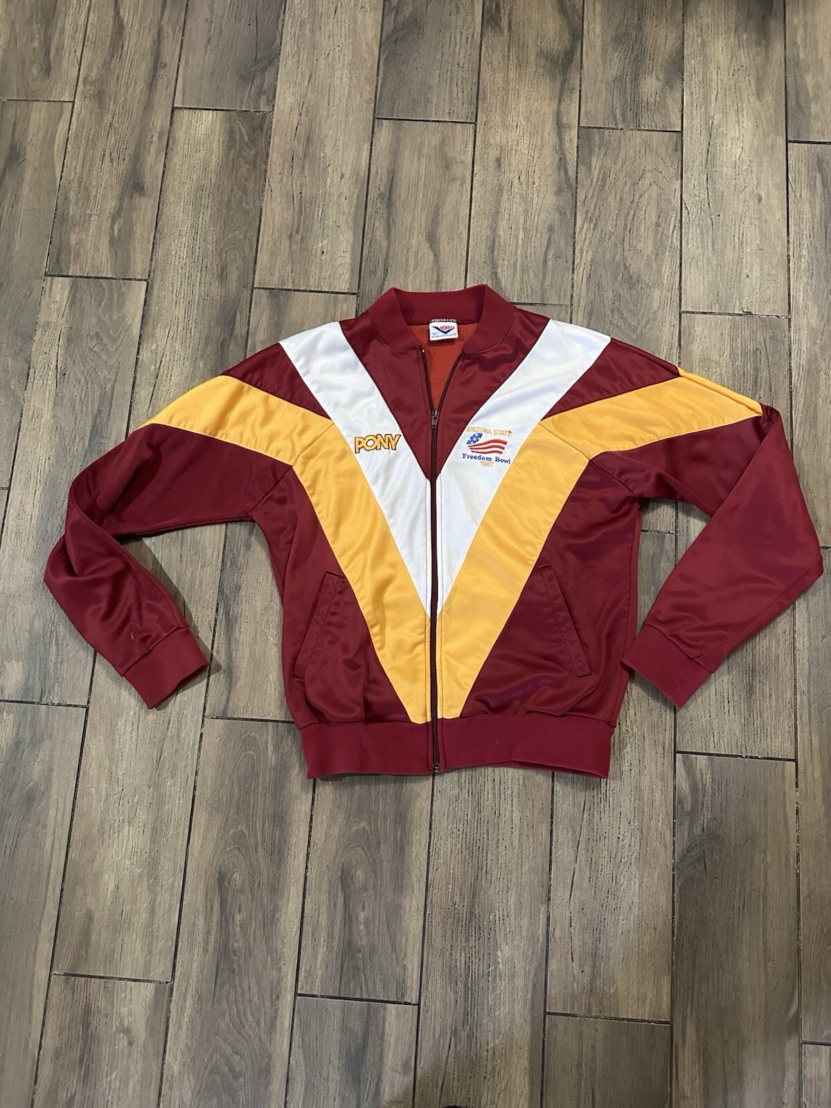 giacca pony media vera vintage anni 80 arizona state freedom bowl 1987