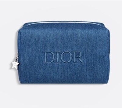 Dior Blue Denim Make Up Bag Small In Dior Box Limited Edition 2024