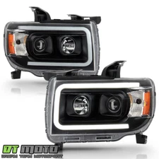 2015-2022 GMC Canyon Black LED Tube Upgrade Projector Headlights Pair Left+Right