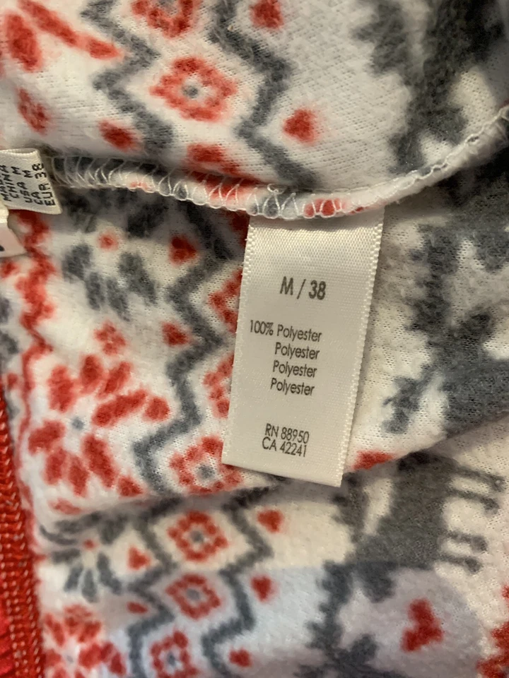 Calça lounge PJ SALVAGE vermelha/cinza FAIR ISLE MOOSE estampa pelúcia cordão tamanho M - Imagem 4 de 4