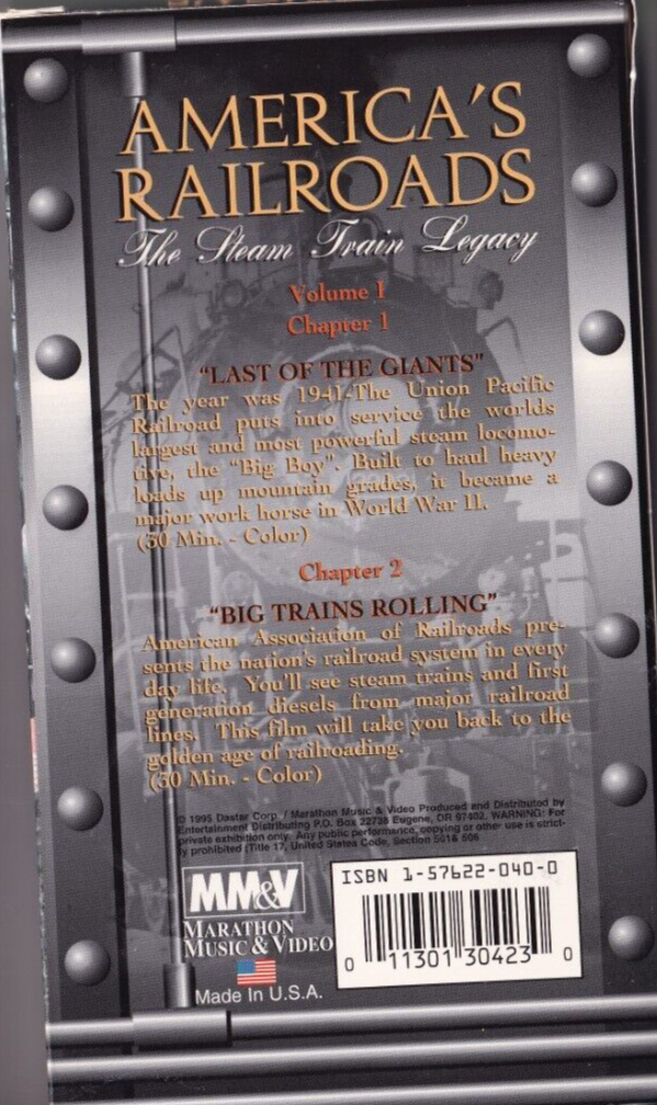 America's Railroads Steam Trains LegacyLast of the Giants VHS eBay