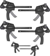 6-Piece Trigger Clamp Set, 2 Pack of 4-Inch, 4 Pack of 6-Inch, Black/ Grey