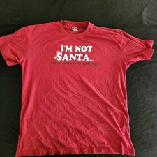 Not Santa Sit On Lap Anyway Funny Christmas Red T-Shirt Men's XL