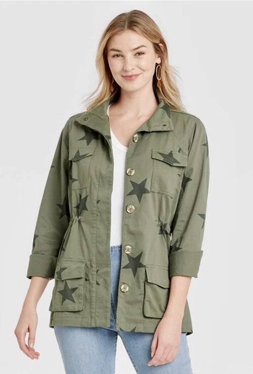 Army green jacket with best sale stars