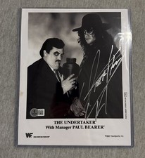 The Undertaker WWF Signed Autograph 8.5"x10" Promo Photo Reprint BAS Beckett