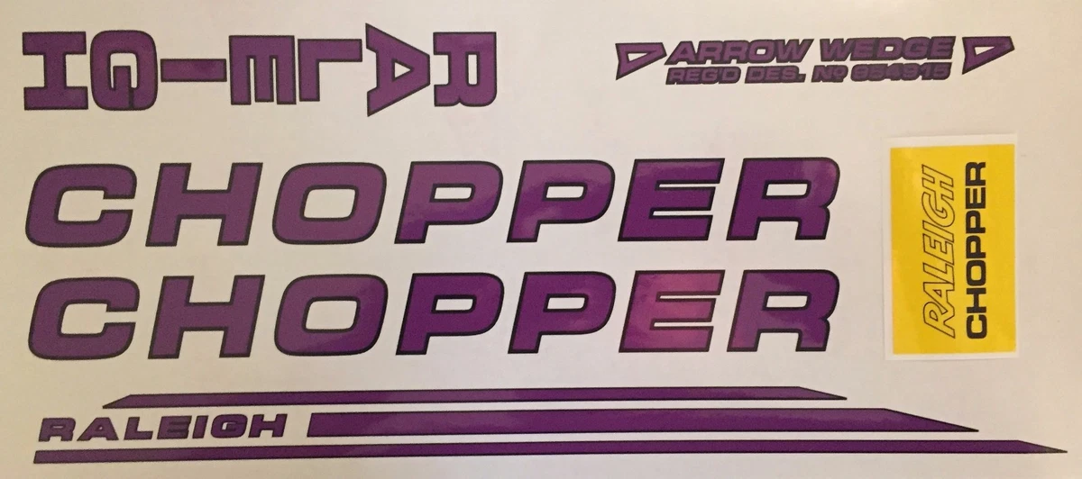 RALEIGH CHOPPER MK2 DECAL SET GLOSS PURPLE BLACK OUTLINE eBay