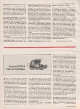 Empire - EDR.9 Phono Cartridge - Full Original Test Report - 1979