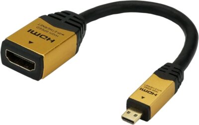 HORIC HDM07-330ADG HDMI-HDMI Micro Adapter 7cm Gold, JAPAN PREMIUM PRODUCT