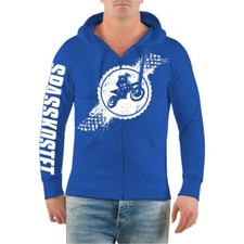 Giacca con cappuccio uomo ragazzo stampa petto divertente costa motocross cross enduro