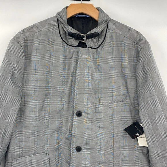 JF J.Ferrar Slim Fit Glen Plaid Jacket Men’s XL Black White Plaid Performance - product detail image 2