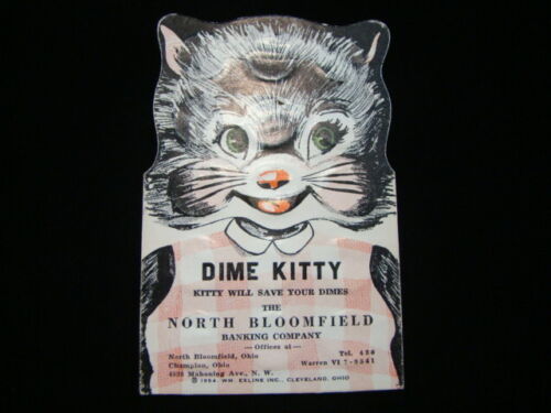 1952 North Bloomfield Ohio Banking Company Vintage Dime Kitty Coin Savings Book - Picture 1 of 3