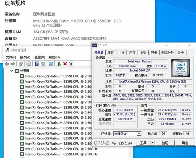 Intel Xeon Platinum 8259CL 8259L QS QR95 QPLB QR99 24C 2.5GHz