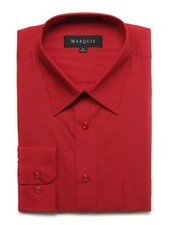 new Marquis Men's Long Sleeve Slim Fit Dress Shirt red size 16 1/2 L 34-35