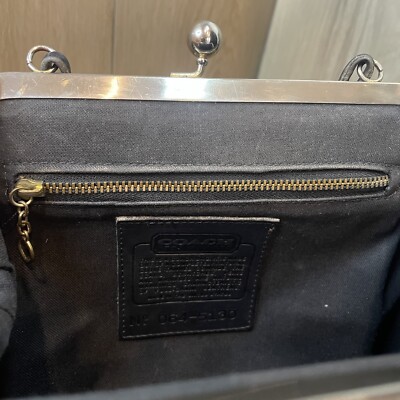Rare Vtg Coach Lindy Style 9003 Bag Black Kisslock 1991 Rare Vtg Coach Lindy Style 9003 Bag Black Kisslock 1991