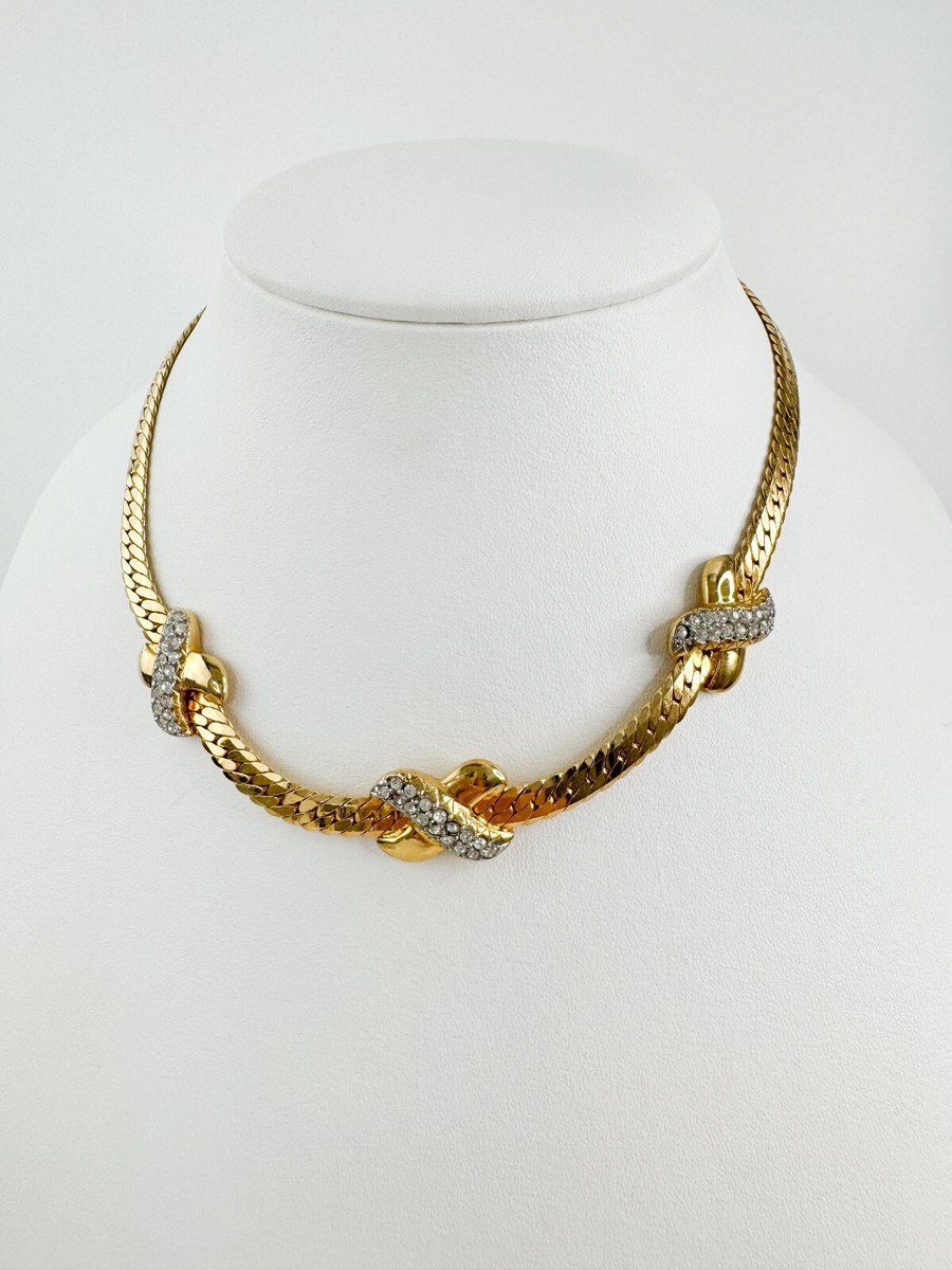 ネックレス・チョーカー Valentino Garavani Multicolor Nylon And l Necklace VINTAGE VALENTINO GARAVANI NECKLACE CHOKER GOLD TONE CHARM V