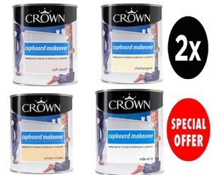 2 X Crown Cupboard Makeover Paint 4 Colours 750ml Joblot Of 2 X 750ml Bargain Ebay