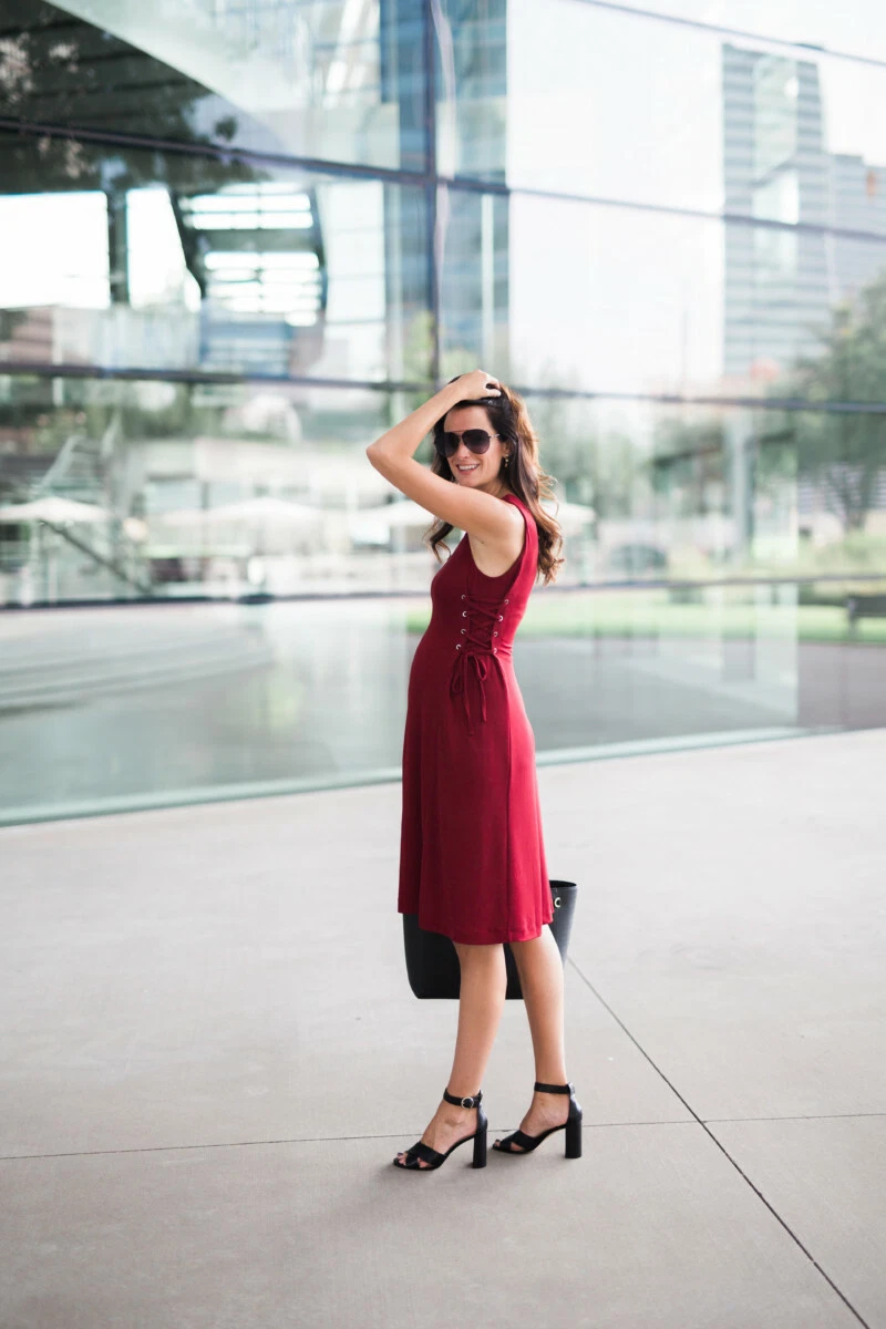 Ann taylor red dress hotsell
