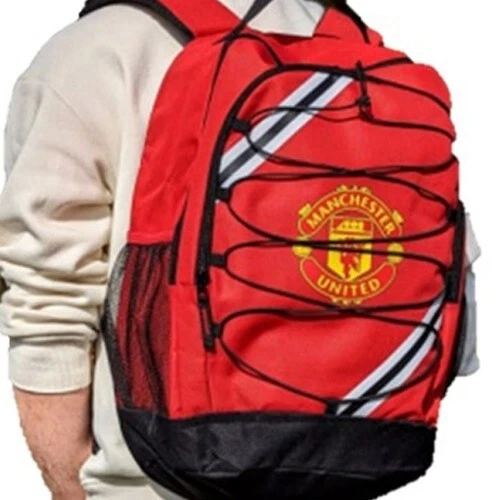 Manchester United Rucksack Streifen offiziell lizenziert Geschenk Jungen & Mädchen Schultasche - Bild 2 von 4