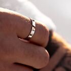 Silver Stainless Steel Polished Band Ring 4/5mm Men Women 18k Gold Plated