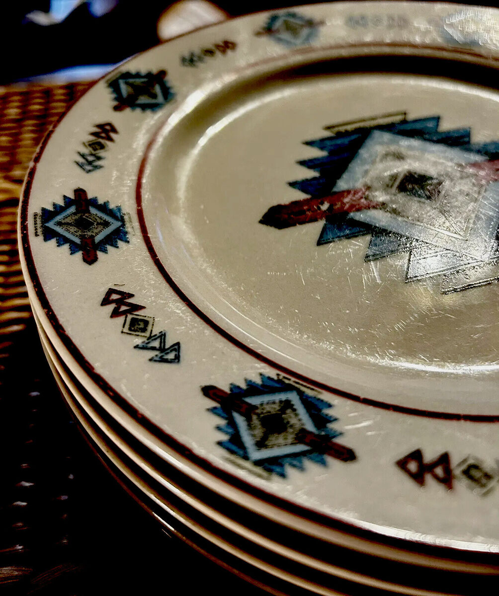 RARE VINTAGE SOUTHWEST NATIVE Aztec Design Ceramic Salad RARE VINTAGE SOUTHWEST NATIVE Aztec Design Ceramic Salad