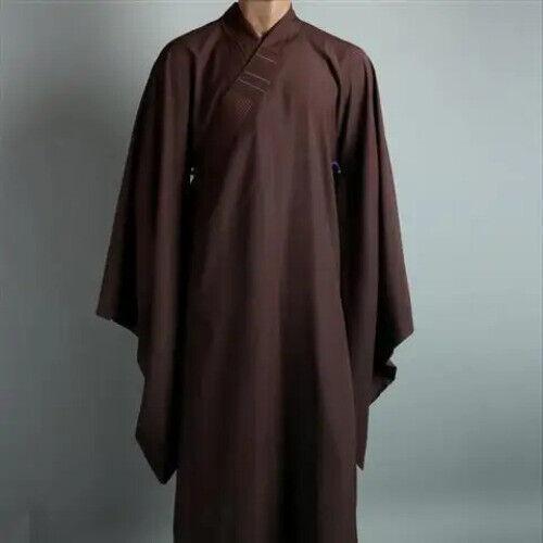 Men Loose Long Sleeve Linen Shaolin Hanfu Taoist Cloak Tibetan Robe Monk Cloth - 第 29/30 張圖片
