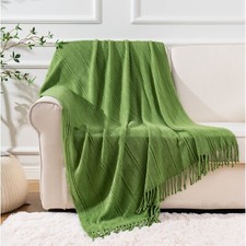 BATTILO HOME Green Throw Blanket for Couch 50 x 60 Inch-Fall Throw Blanket