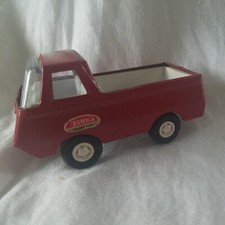 Vintage Tonka Pressed Steel Mini Econoline Red Pickup Truck 4.5" USA MADE 1970's