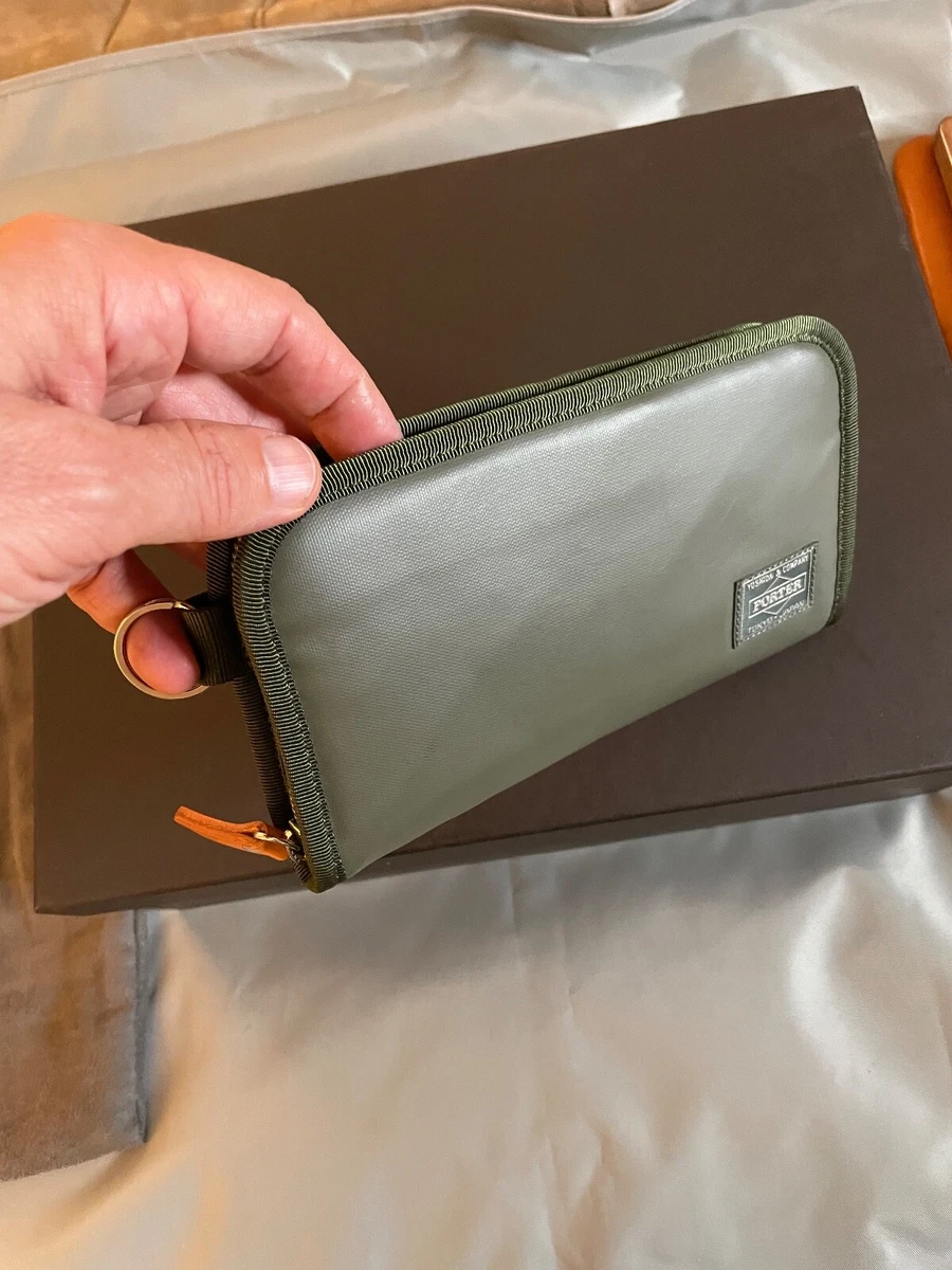 Coveted New Rare PORTER - YOSHIDA & CO. Zip Around Long Wallet, Olive Green