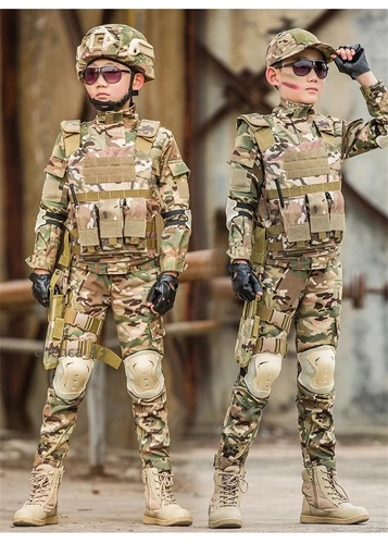 Children's Camouflage Suit Special Forces Summer Camp Military Training Uniform - Picture 5 of 32