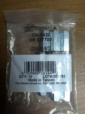 COUPLING NUT 1/4-20 X 3/8" X 7/8" PACK OF 10 ZINC PLATED STEEL