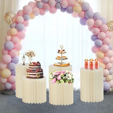 5Pcs Foldable Paper Column Display Stands, Round Cylinder Wedding Flower Stands