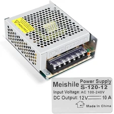 MEISHILE 12V 10A 120W DC Switching Power Supply Adapter 110V AC to 12V,... 