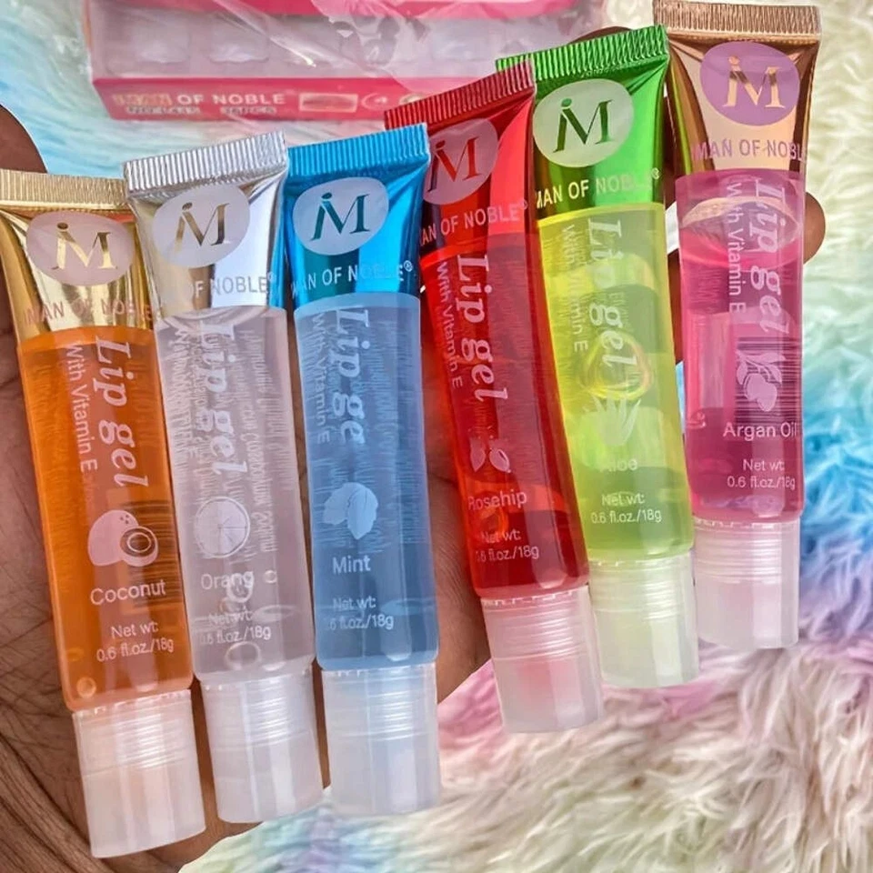 6Pcs/Set, Moisturizing Clear Lip Gloss, Rosehip, Argan, Peppermintaloe, Coconut - Image 3 of 4